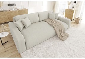 Divano color crema allungabile/con contenitore con rivestimento in velluto a coste 234 cm Sara – Ropez