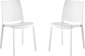 Sedia da giardino o cucina in polipropilene impilabile - Set 2 FEBE Bianco