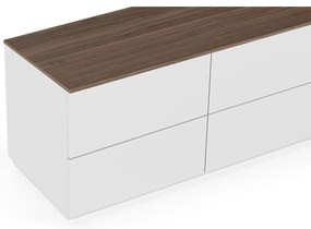 Cassettiera bassa bianca/marrone 120x54 cm Join - TemaHome