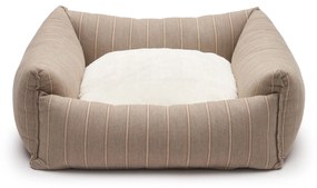 Kave Home - Cuccia piccola Toby a righe e pelo marrone 60 x 60 cm
