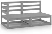 Set Divani da Giardino 2 pz Grigio in Legno Massello di Pino cod mxl 39524