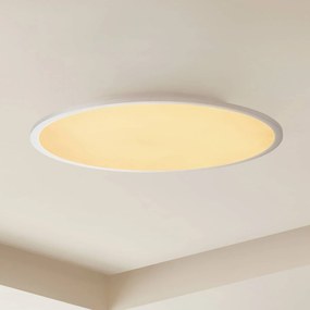 Plafoniera a LED Narima Lindby, dimmerabile, Bianco / Opale, Cucina, Plastica, Moderno, Plafoniera LED
