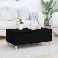 Tavolino da Salotto Nero 90x50x36,5 cm in Legno Multistrato 821109