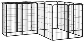 Box Cani 14 Pannelli Nero 50x100 Cm Acciaio Verniciato Polvere /