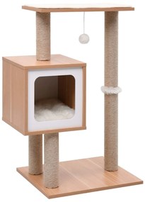 Albero per gatti con tappeto tiragraffi in sisal 82 cm