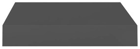 Scaffali a parete 4 pz grigio lucido 23x23,5x3,8 cm in mdf