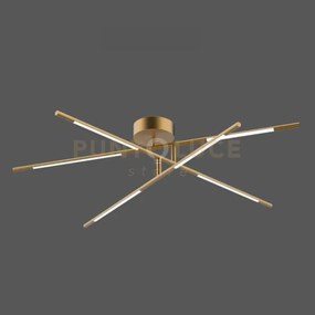 Tabular lampadario da soffitto 6 oro satinato led 30w 2400lm 3000k ...