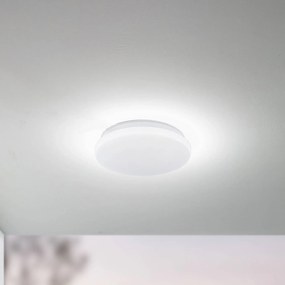 Lindby Plafoniera da esterno a LED Kirkola, 3000 K, Ø 26 cm, bianco