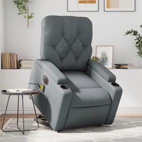 Poltrona Alzapersona Elettrica Reclinabile Grigio İn Similpelle /