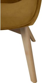 Poltrona color senape con rivestimento in velluto Niko – Ropez