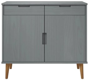 Credenza molde grigia 90x40x80 cm in legno massello di pino