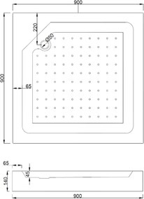 Mexen Rio cabina doccia quadrata 90 x 90 cm, trasparente, oro + piatto Rio, bianco - 860-090-090-50-00-4510