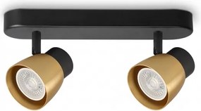 Brilagi - LED RGBW faretto dimmerabile NUGGET 2xGU10/6W/230V nero/oro
