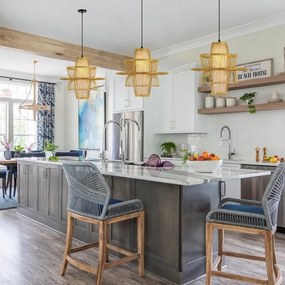 Immax 08254L - Lampadario a sospensione con filo PINCHOS 1xE27/40W/230V diametro 45 cm bambù