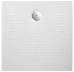 Piatto doccia quadrato 80x80 H3 cm in ceramica bianco opaco con antiscivolo Ruy