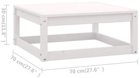 Set Divani da Giardino 9 pz Bianco in Legno Massello di Pino