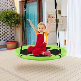 Costway Altalena a nido per bambini in tessuto da giardino, Nido Altalena da appendere 100CM 150KG, Verde