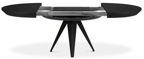 Tavolo da pranzo rotondo con piano nero allungabile con estensione ø 120 cm Magnus – Windsor &amp; Co Sofas