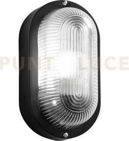 Applique turtle nera ovale liscia in vetro ip54 1 luce attacco e27 ...