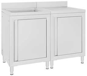 Mobiletto Da Cucina Con Lavandino İn Acciaio Inox 120x60x96 Cm /