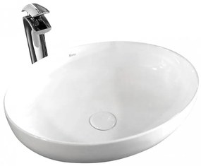 REA-U8198 - Lavabo da appoggio CAROLA SLIM 39x51,5 cm ceramica/bianco lucido