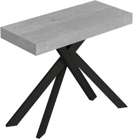 Consolle allungabile Libo - Cemento gambe antracite 90x40/300 cm