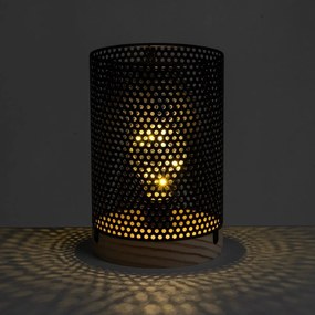 Lampada da tavolo nera con paralume in metallo (altezza 20 cm) - Casa Selección