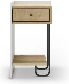 Comodino in rovere bianco/naturale con mensole Mercure - Marckeric