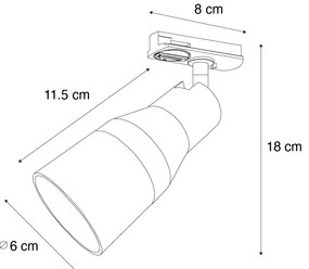 Faretto moderno bronzo scuro per sistema binario monofase - Iconic Kohua