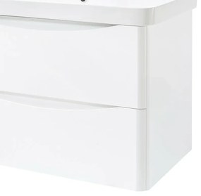 Mobile bagno sospeso 80 cm bianco lucido con specchio reversibile Zen