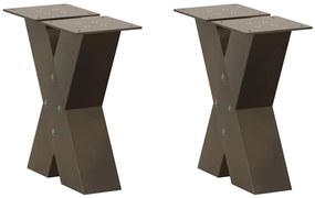 Gambe Tavolino Caffè A X 2 Pz Naturale 40x(30-31) Cm İn Acciaio /