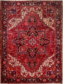 Heriz Tappeto persiano 350 x 260 Blu (Iran) Annodato A Mano
