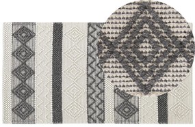 Tappeto lana beige chiaro e grigio scuro 80 x 150 cm DAVUTLAR Beliani