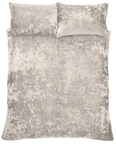 Biancheria da letto in velluto beige per letto matrimoniale 200x200 cm Crushed - Catherine Lansfield