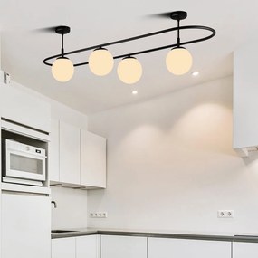 Apparecchio da soffitto nero, lunghezza 124 cm Elips - Squid Lighting