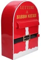 Cassetta posta metallo babbo natale rosso nbd-9060 cm22,5x12h30