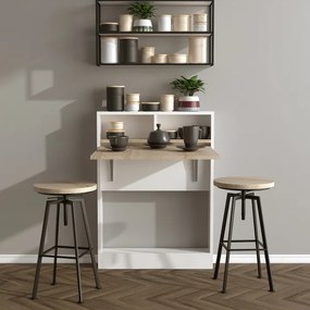 Tavolo pieghevole BRACKED 96x70 cm bianco/marrone