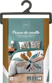 Set copripiumino e federa bianco in cotone per letto matrimoniale ed esteso 240x220 cm Octavia – douceur d'intérieur