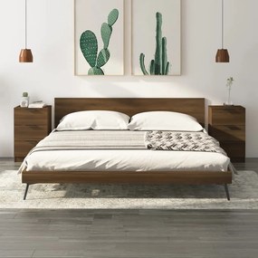 Comodini 2 Pz Rovere Marrone 40x36x65 Cm /