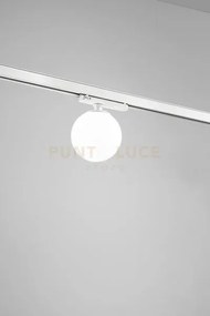 Plafoniera in vetro opale bianco binario d.23cm led 24w 3000k cri?8...