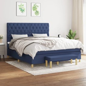 Giroletto A Molle Con Materasso Blu 160x200 Cm İn Tessuto /