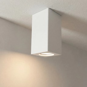 Plafoniera Quadrata 70x70mm h140mm GU10 in Gesso Pitturabile