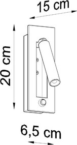 Lampada da parete nera in metallo Chimery – Sollux