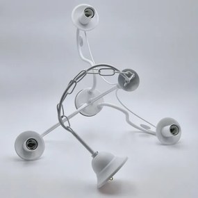 Lampadario a sospensione con catena DONATO 3xE14/40W/230V bianco