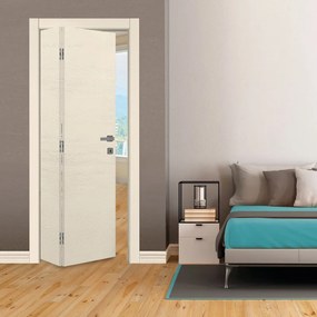 Porta interna pieghevole a libro asimmetrica Mast in legno colore avorio, L 80 x H 210 cm, apertura a sinistra