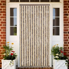 Tenda Antimosche Marrone Scuro E Beige 118x220 Cm İn Ciniglia /