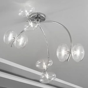 Metal Lux -  Dolce PL 8L  - Lampadario da 8 luci con ovali in vetro