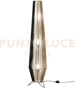 Lume coconut bianco nero e marrone in carta naturale e metallo 3 lu...