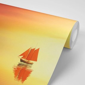 Carta da parati – Barca a vela arancione