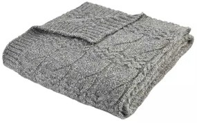 Coperta grigia a maglia 150x200 cm Cable Knit - Bianca